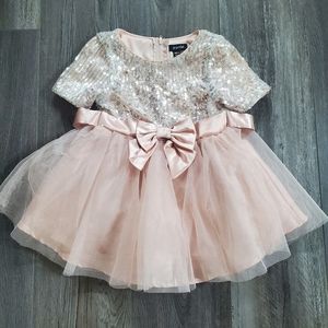 Zunie rose gold sequences toddler dress 2T